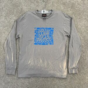 Harley Davidson Mens Graphic Long Sleeve T Shirt Gray Graffiti Print Size Medium